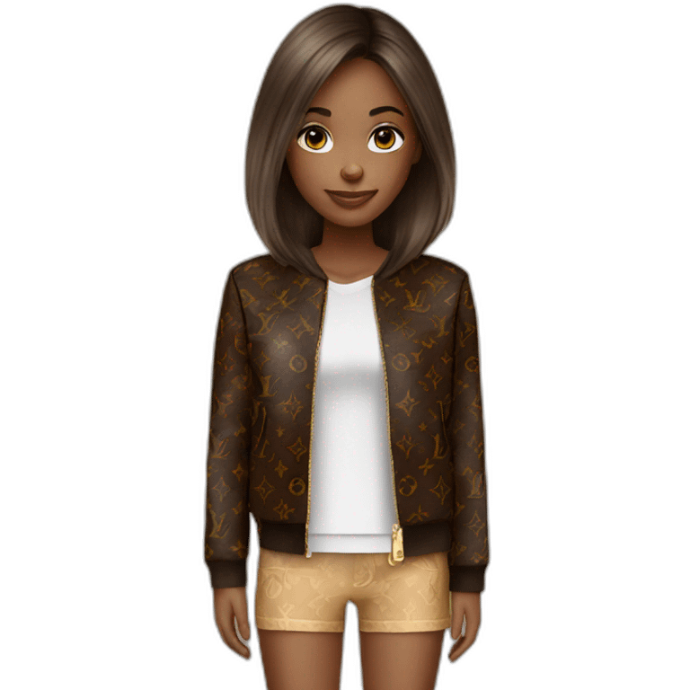 girl with louis vuitton clothing emoji