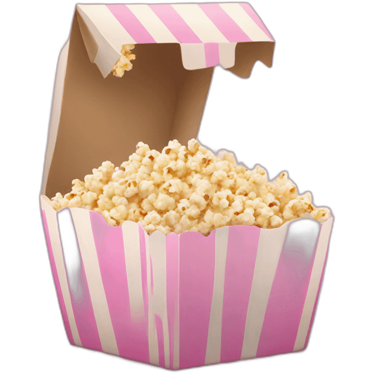 Pink box of popcorn  emoji