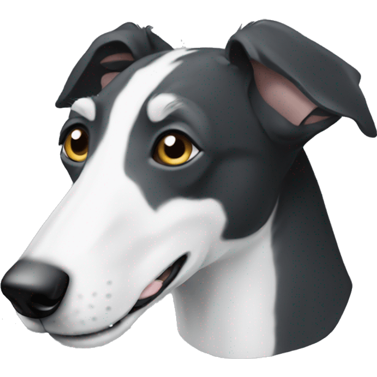 Black and white lurcher  emoji