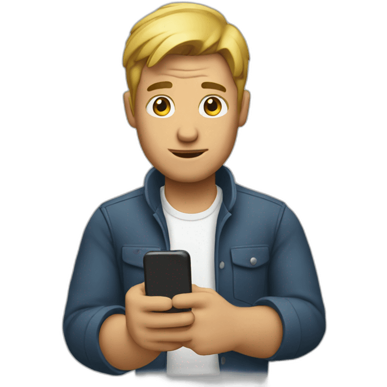 man showing something on his phone emoji