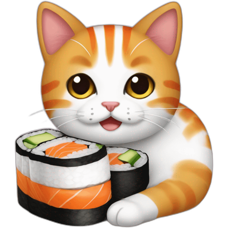 Sushi sur un chat emoji