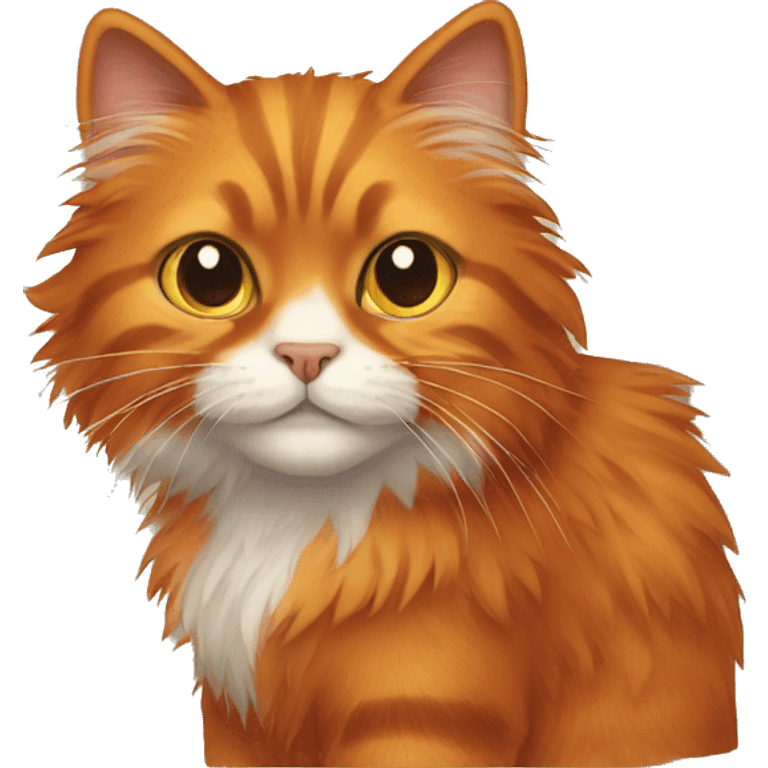 Dark orange fluffy cat emoji