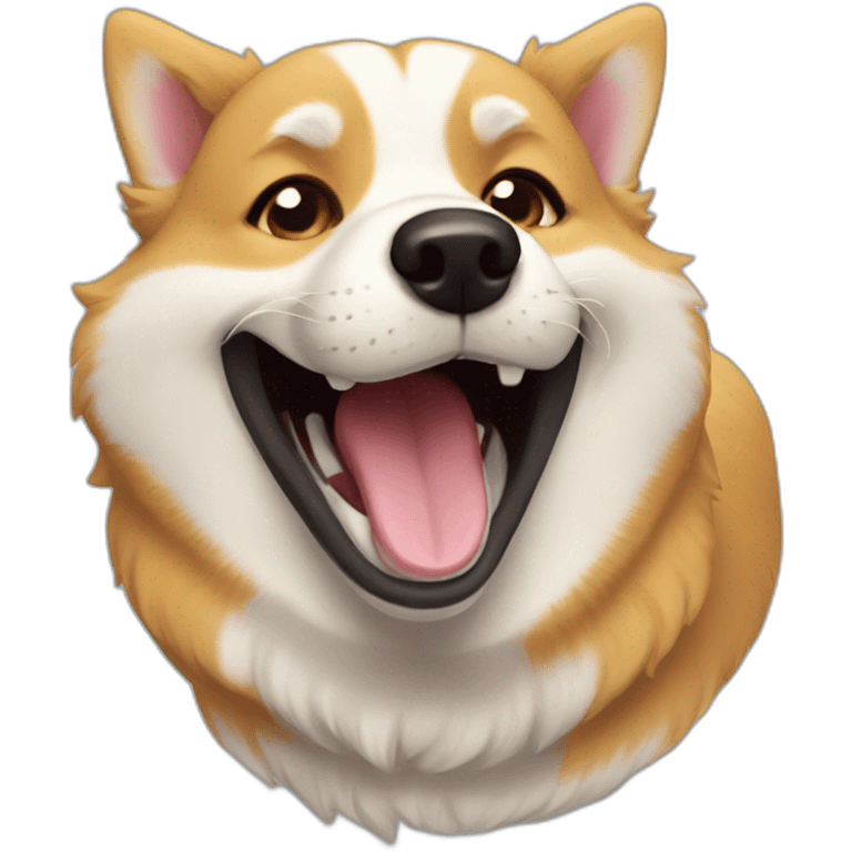 Golden corgi husky laugh emoji