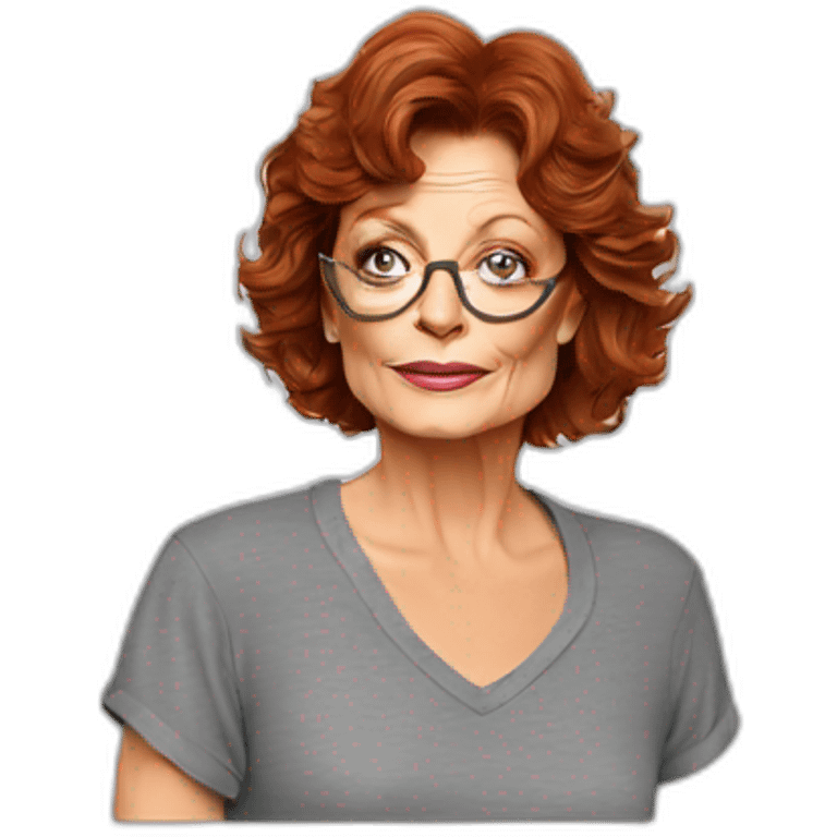 actor susan sarandon cartoon wearing tee emoji