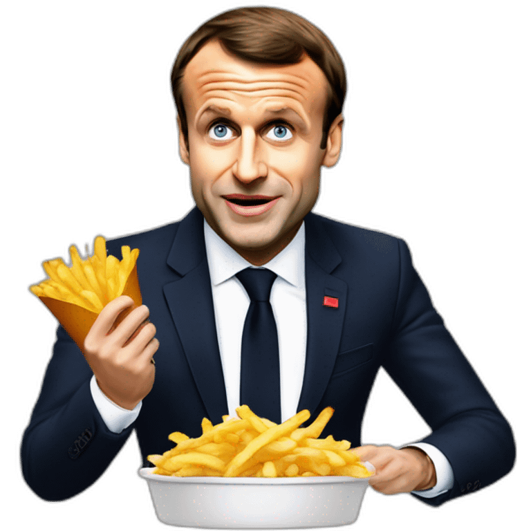 emmanuel macron qui mange des frites emoji