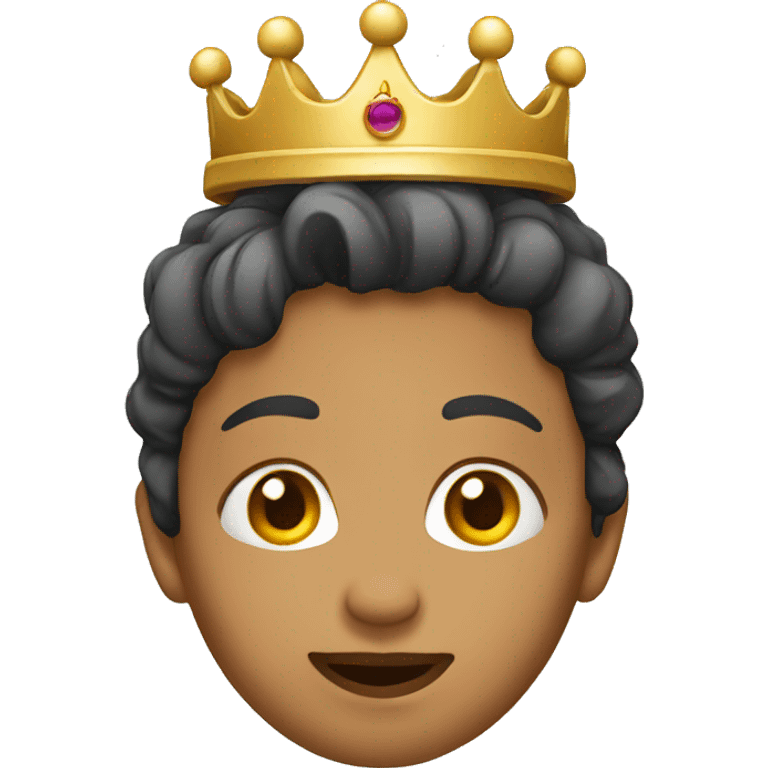 female face emoji with a lopsided crown emoji