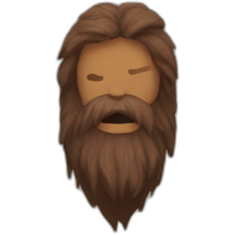 cave man with long beard, brown beard emoji