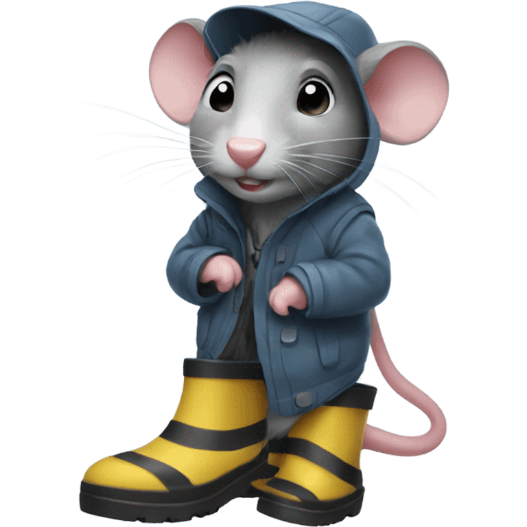 rat wearing rain boots emoji