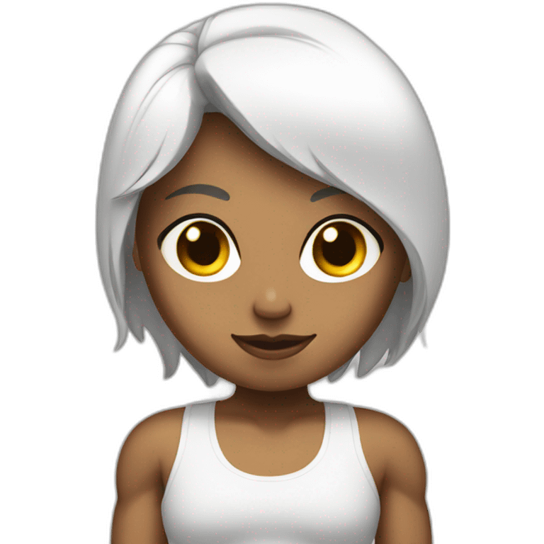 Gymgirl white body with muscles emoji