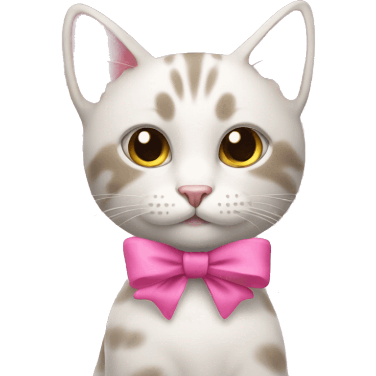 Cat with pink bow emoji