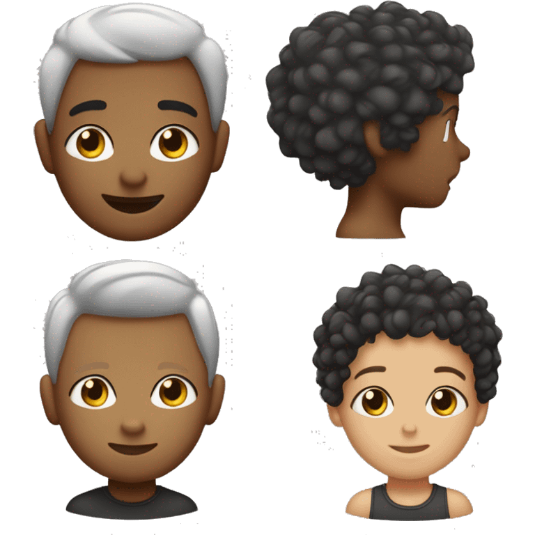 menino criança olhos pretos  e castanhos  pele clara cabelo preto emoji