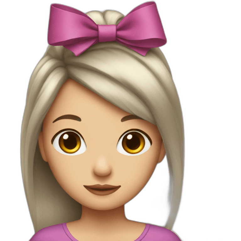 Girl with hairbow emoji