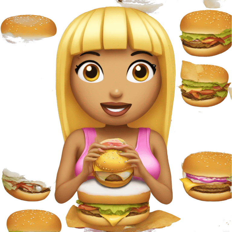 nicki minaj eating a burger emoji