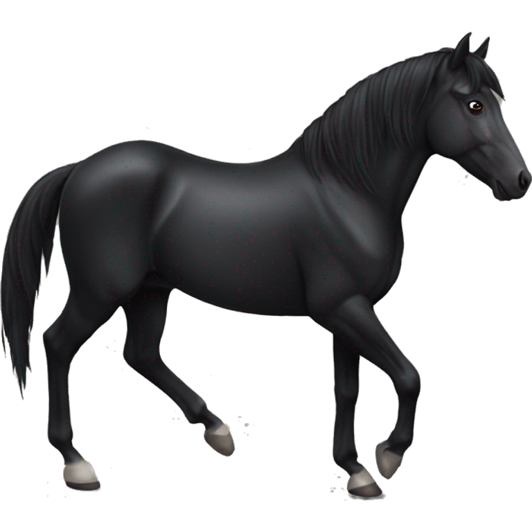 a completely black horse  emoji