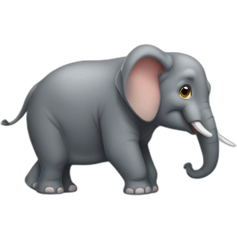 Éléphant avec sangliers  emoji