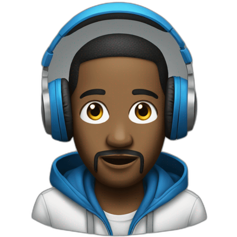 rapper mix raced with a mic and a headphone emoji