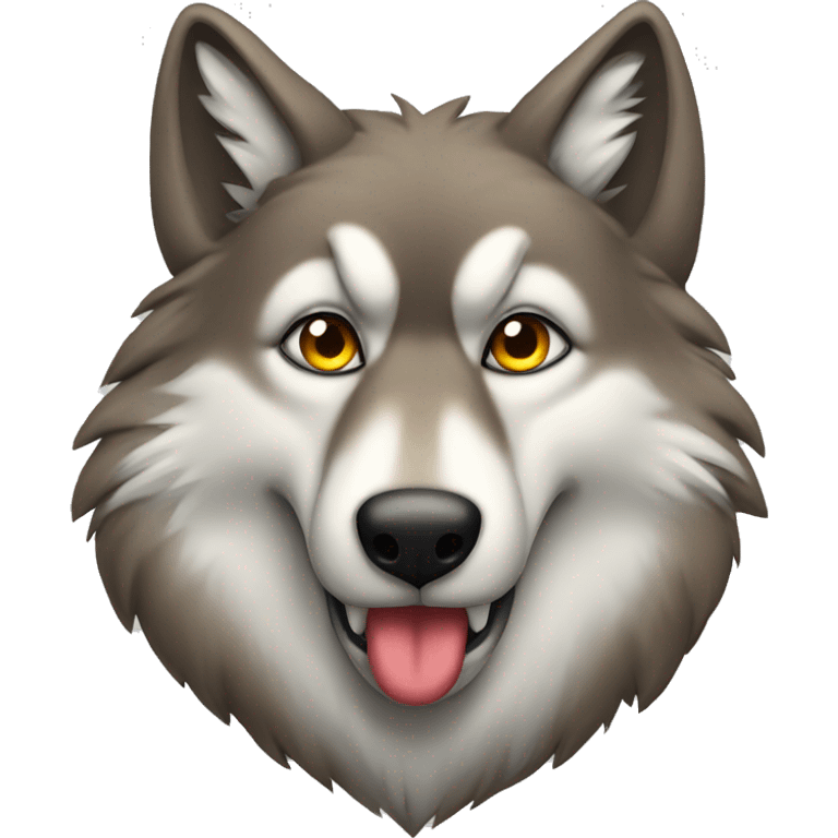 Wolf blowing kiss emoji