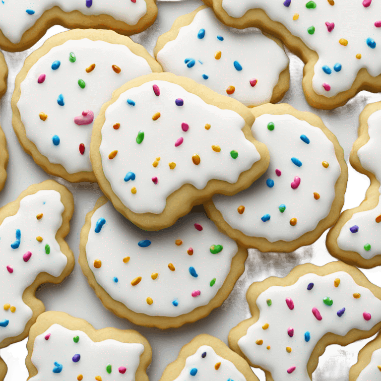 White frosted sprinkle sugar cookie  emoji