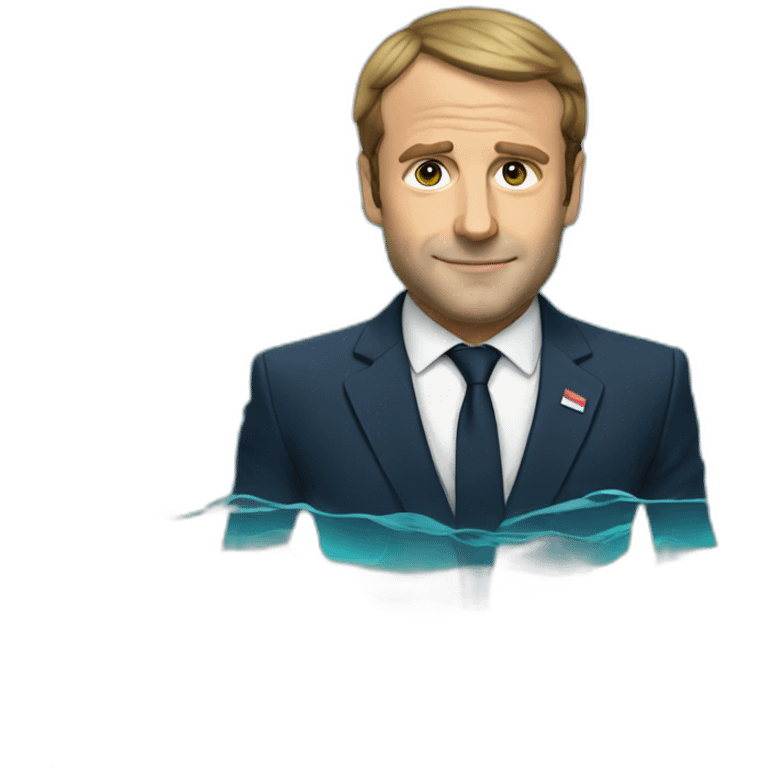 Macron swimming  emoji