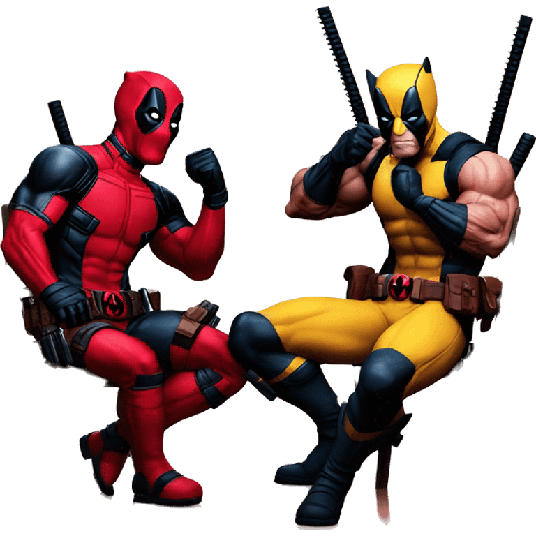 Deadpool and wolverine epic, UHD, high quality  emoji