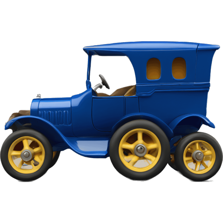 1879 Hot wheel vintage car in motion, dark blue  emoji