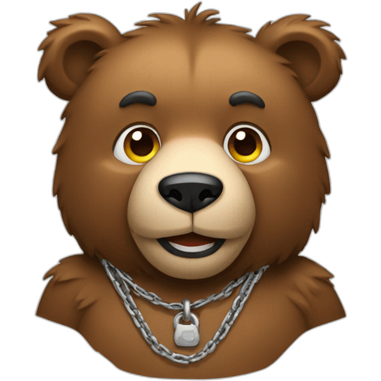 bear wearing a chain 3/4 view emoji