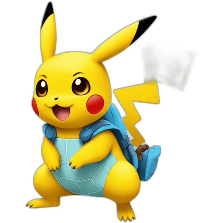 Pikachu fusion with squirtle emoji