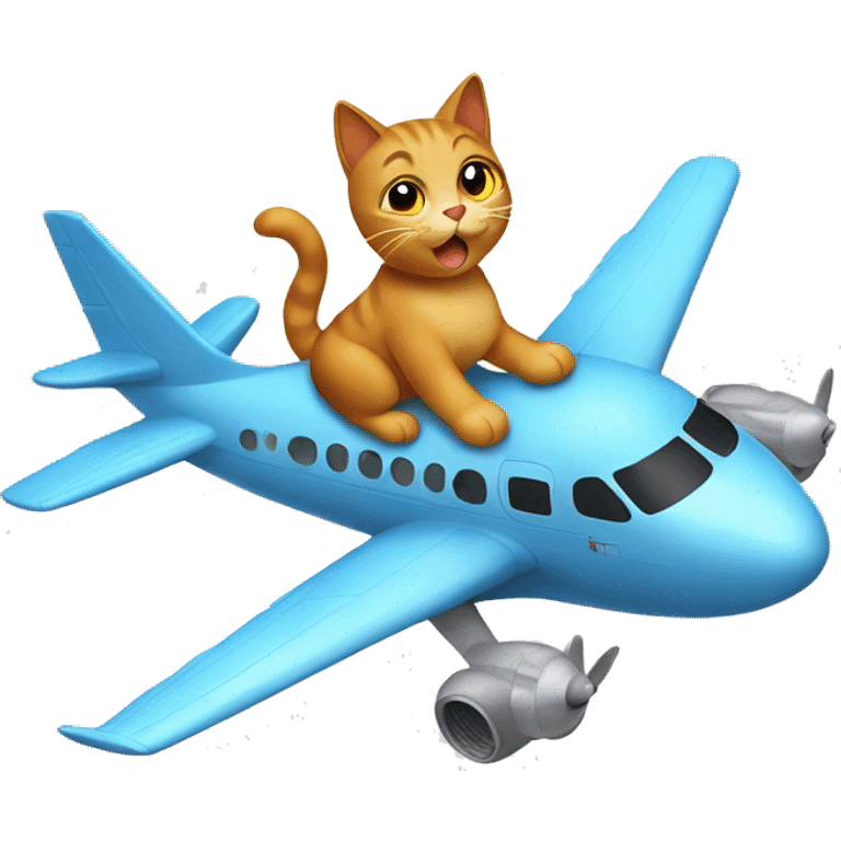 cat riding on an airplane emoji