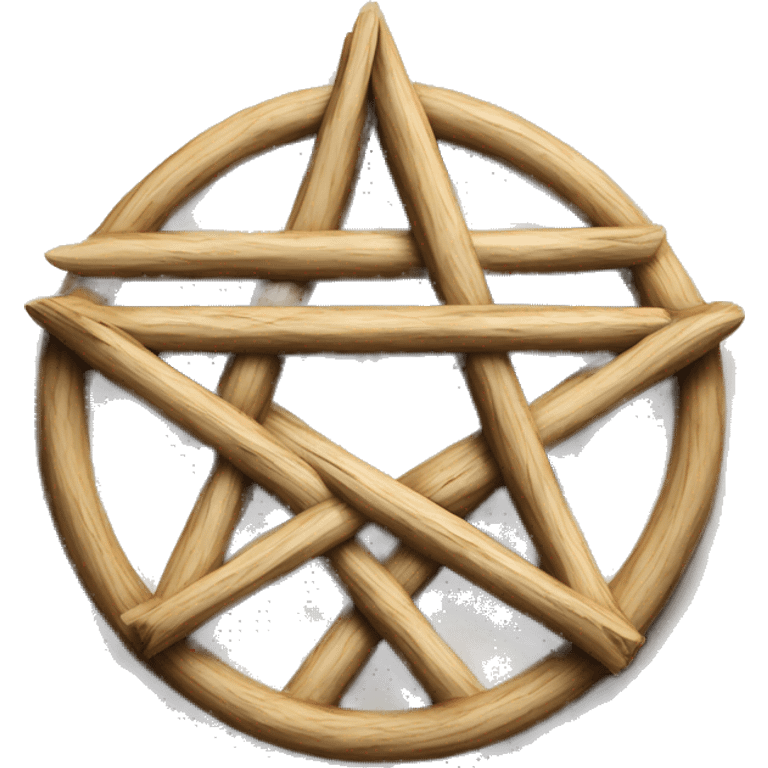 Pentagram made from wooden sticks  emoji