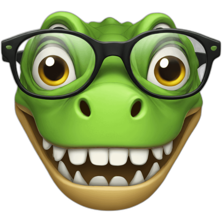 dinosaur glasses emoji