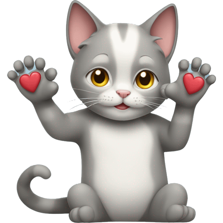 Cat making a heart with his paws  emoji