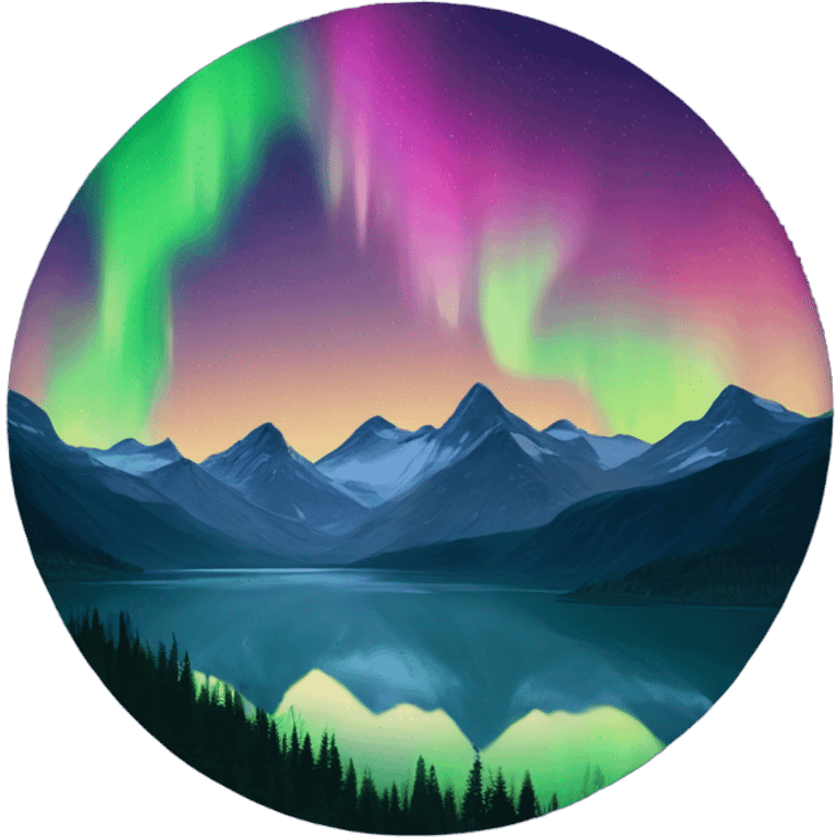 Northern lights in the mountains emoji