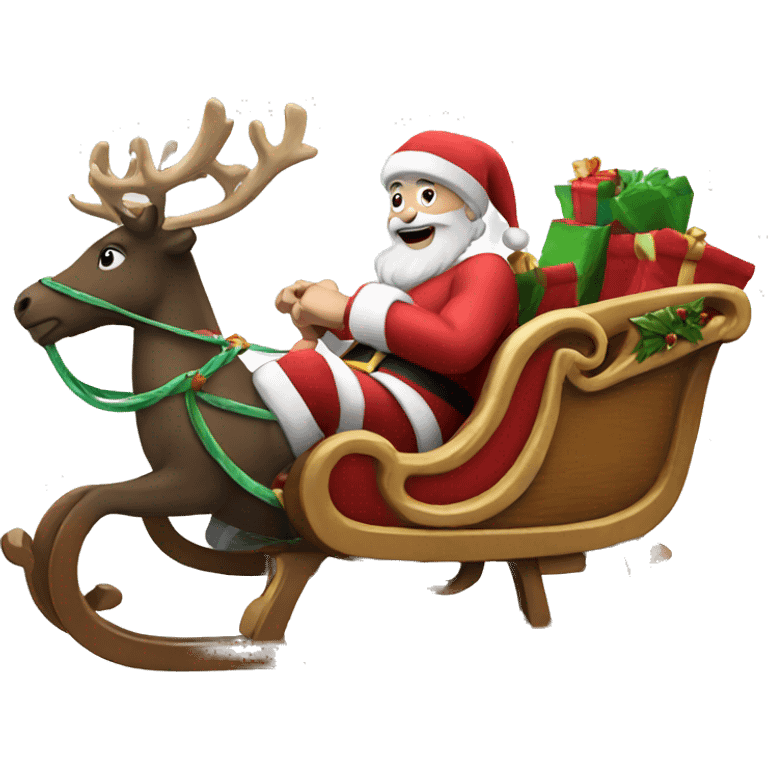 Santa on sleigh emoji