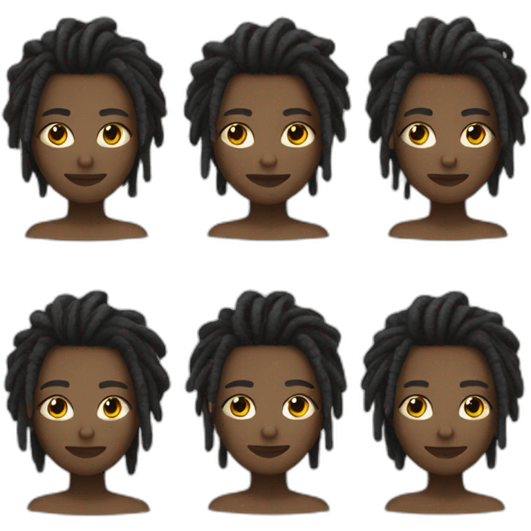 Black teen with dreads and fade emoji