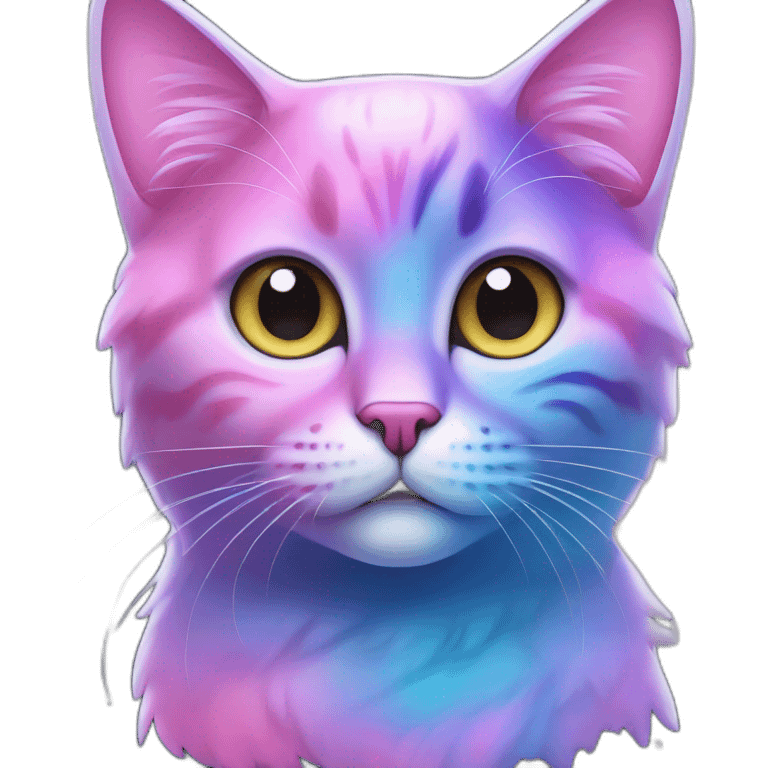 cosmic galaxy starlight cat blue pink color emoji