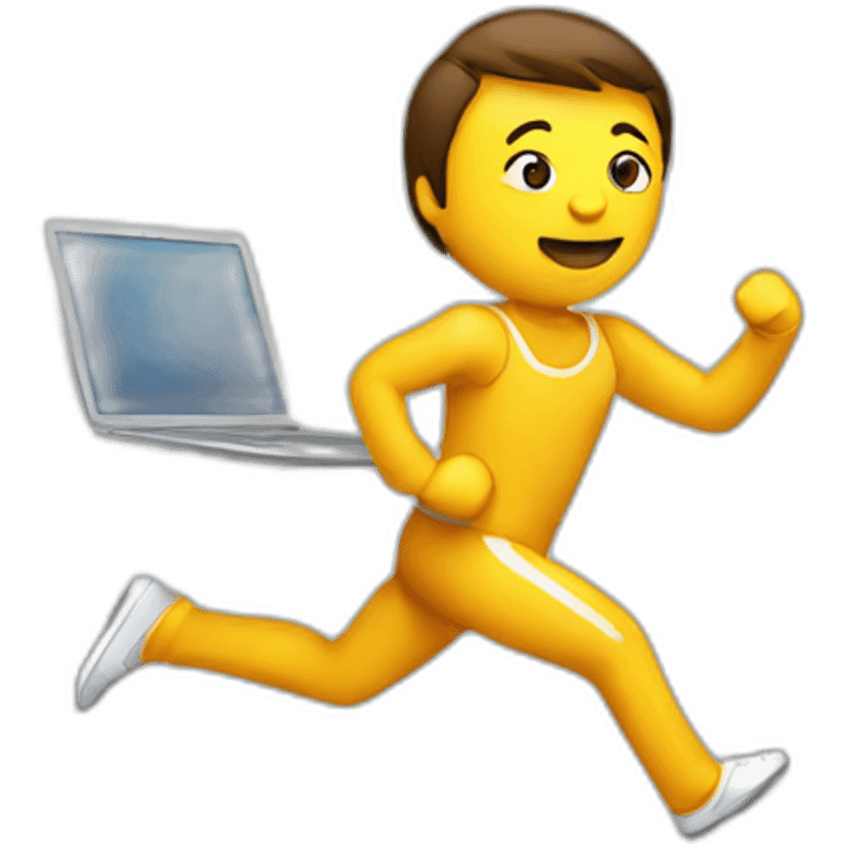 Running man with laptop emoji