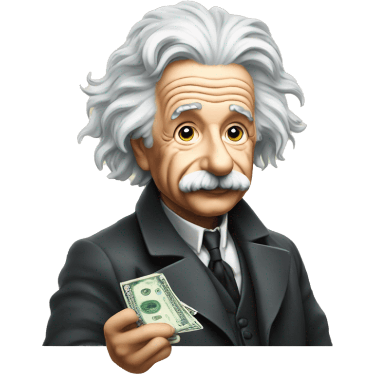 albert einstein cash in his hand emoji