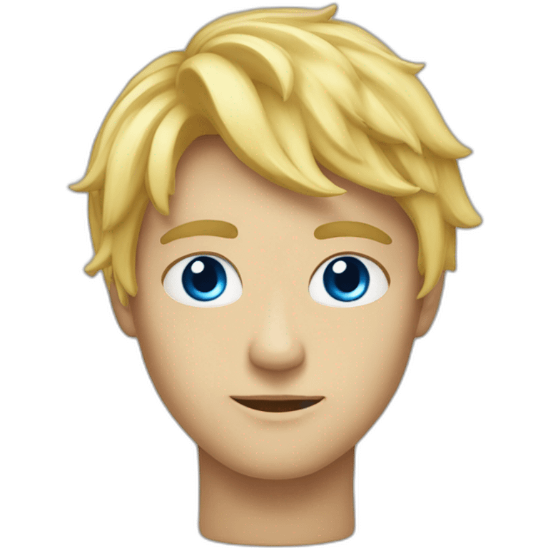 Garçon blond yeux bleu style fantaisy emoji