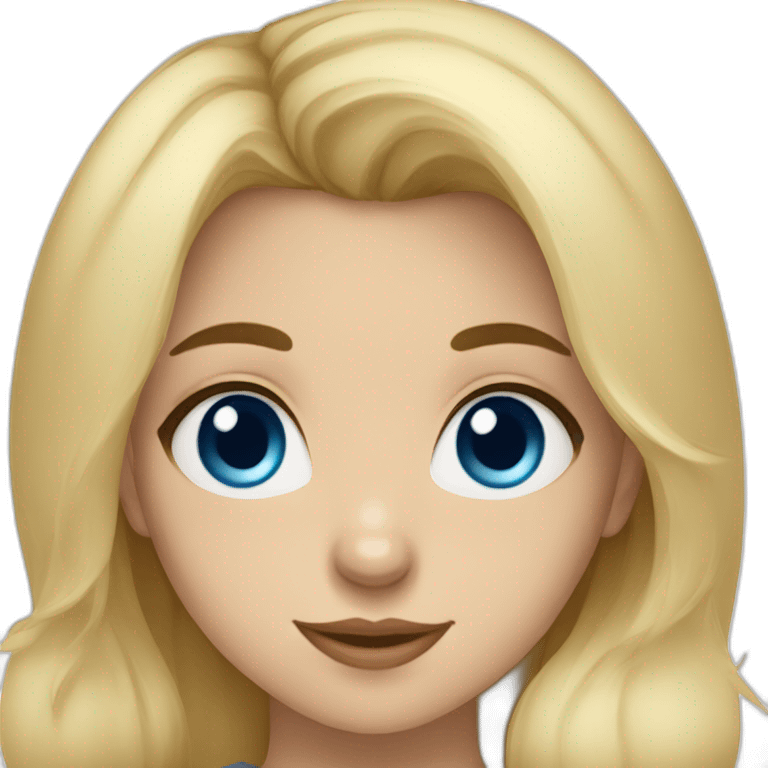 Blue eyes Blonde girl with eurasier emoji