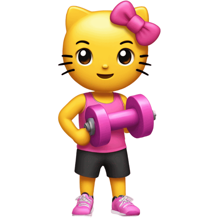 hello kitty with gym  emoji