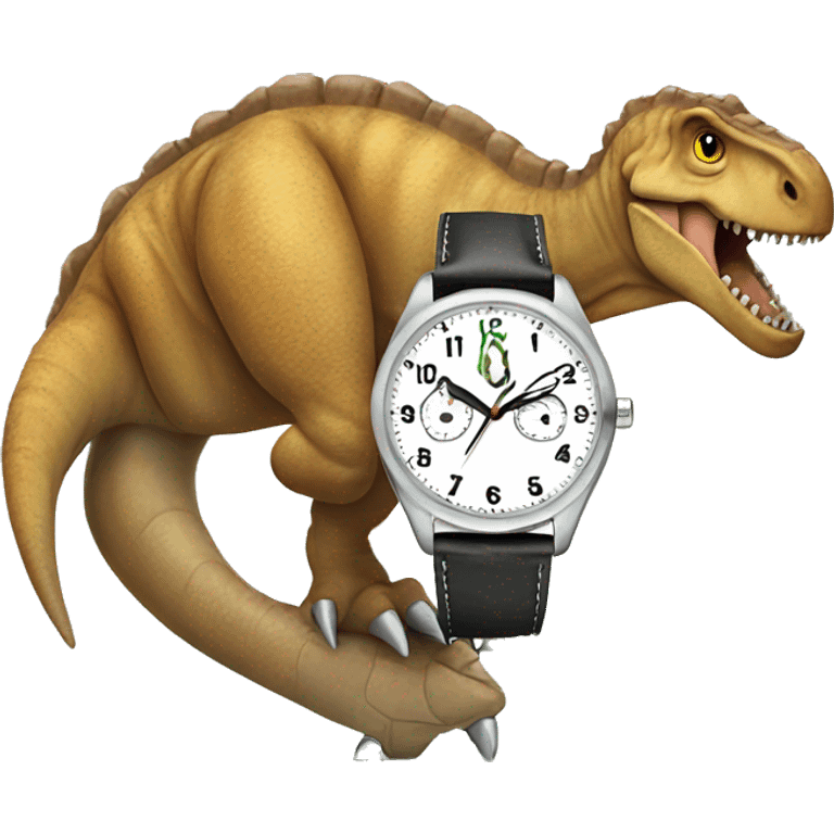 Dinosaur wearing a watch  emoji