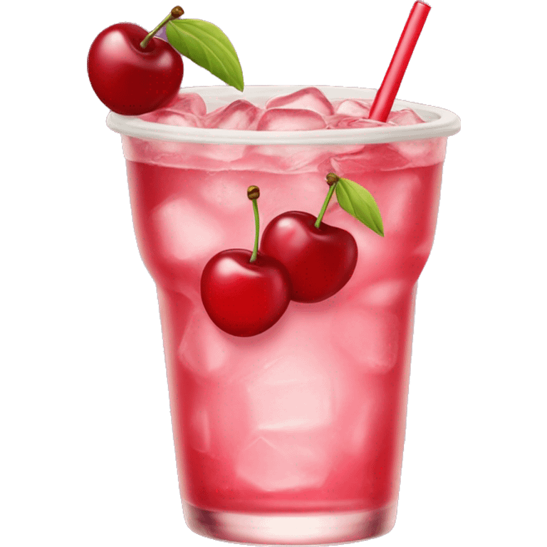 Shirley temple drink with a cherry emoji