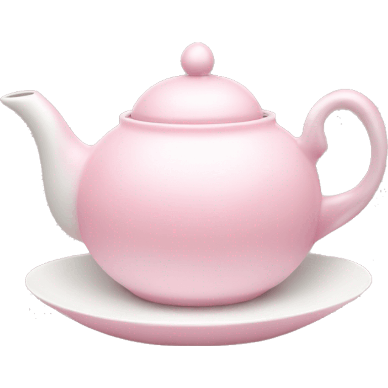 Pastel pink and white tea set emoji