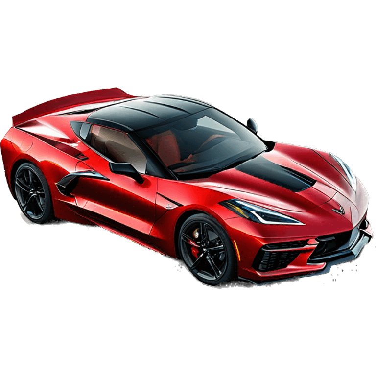 Corvette C8 Stingray rouge avec toit noir emoji