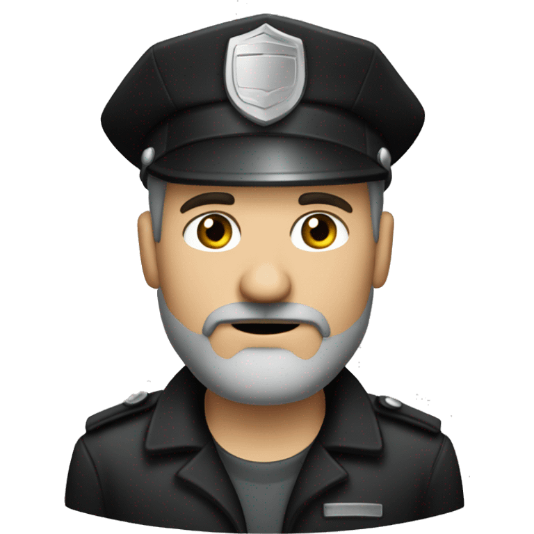 Grey goatee  security guard Man with black clothe emoji