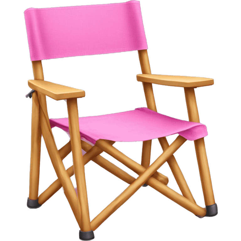 Realistic pink camping chair isolated.  emoji