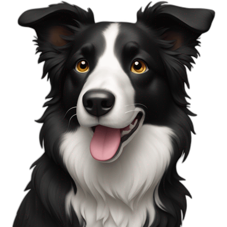 all black border collie dog emoji