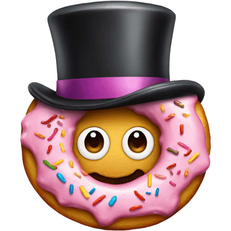 Donut with a top hat emoji