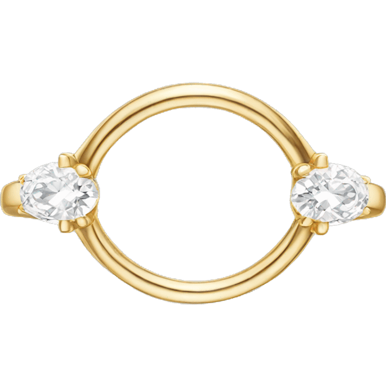 Oval diamond ring with gold and diamond band emoji