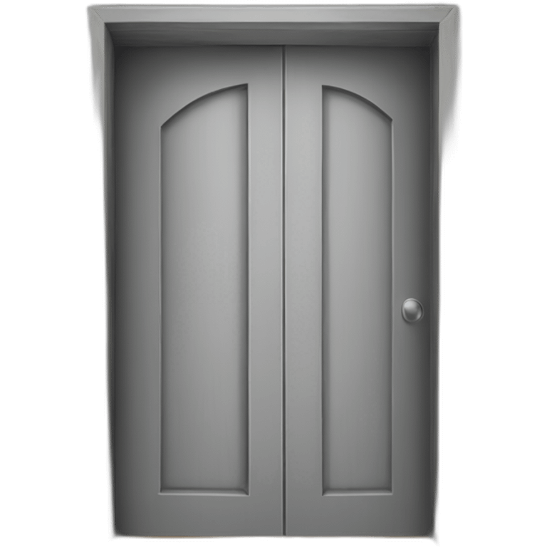 One gray wood open door perspective emoji